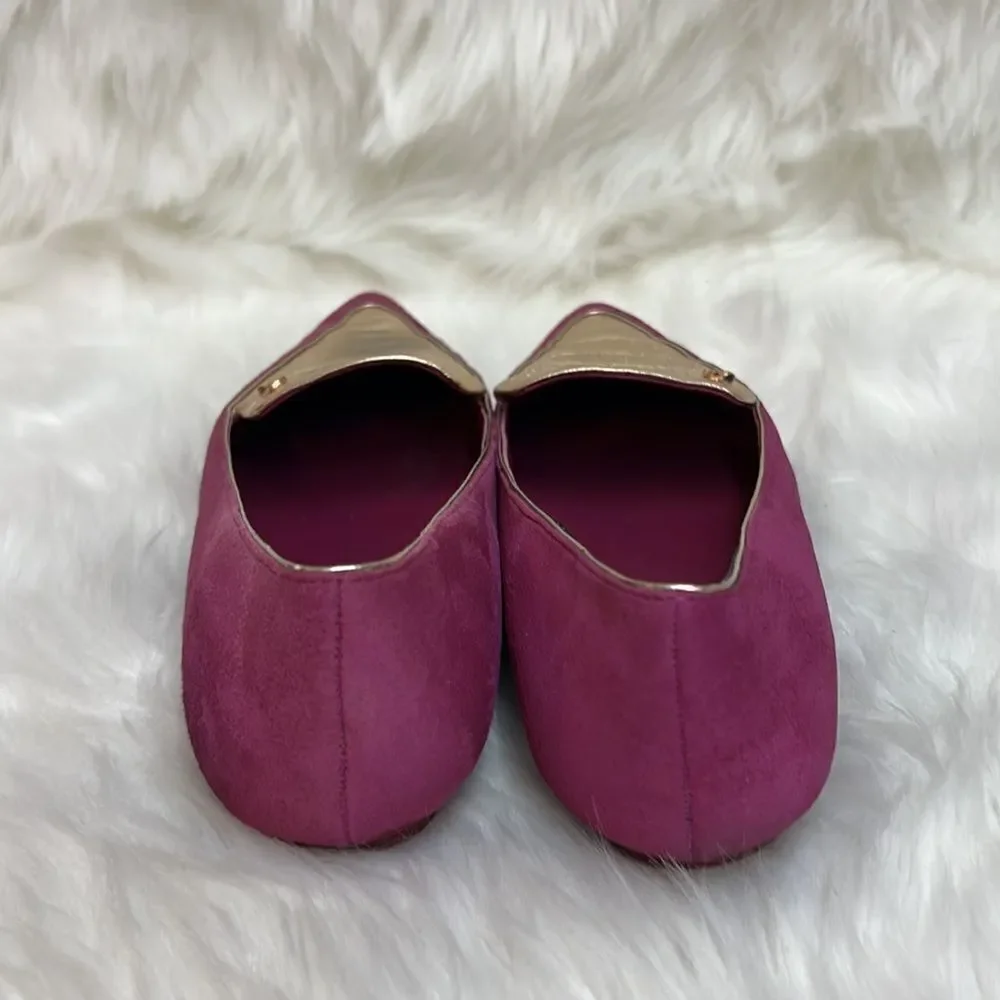 Ted Baker London‎ Suede Flats Fuchsia Gold Size 8.5 Bin 17